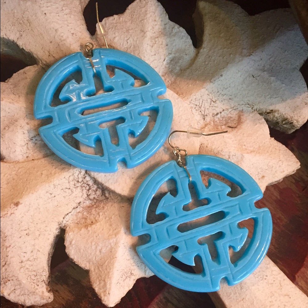 Towne & Reese Bahama Blue Chinese Double Jillian Happiness Earrings